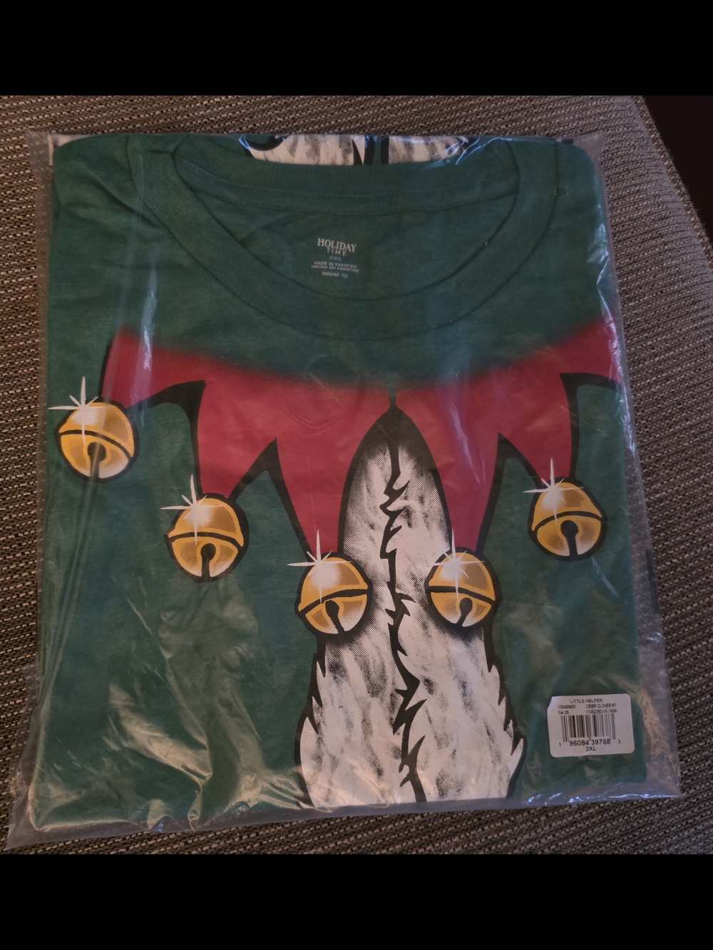 Men's Green Holiday Elf Graphic T-Shirt Size 2X - Picture 2 of 3